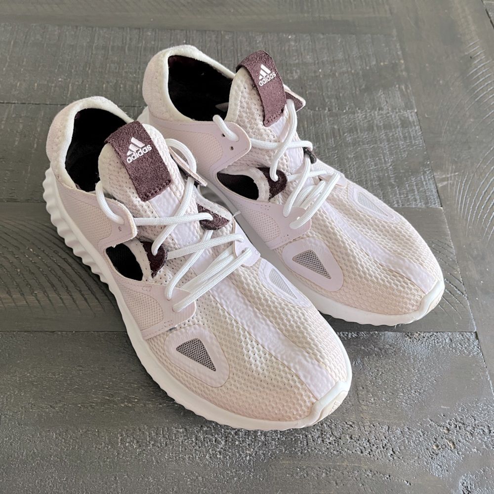 Adidas Run Lux Clima Running Shoes Womens 7 Cream Burgundy Athleisure Walking